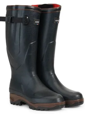 AIGLE Parcours 2 ISO Wellington Boots - Neoprene Lined Adjustable Fit - Bronze