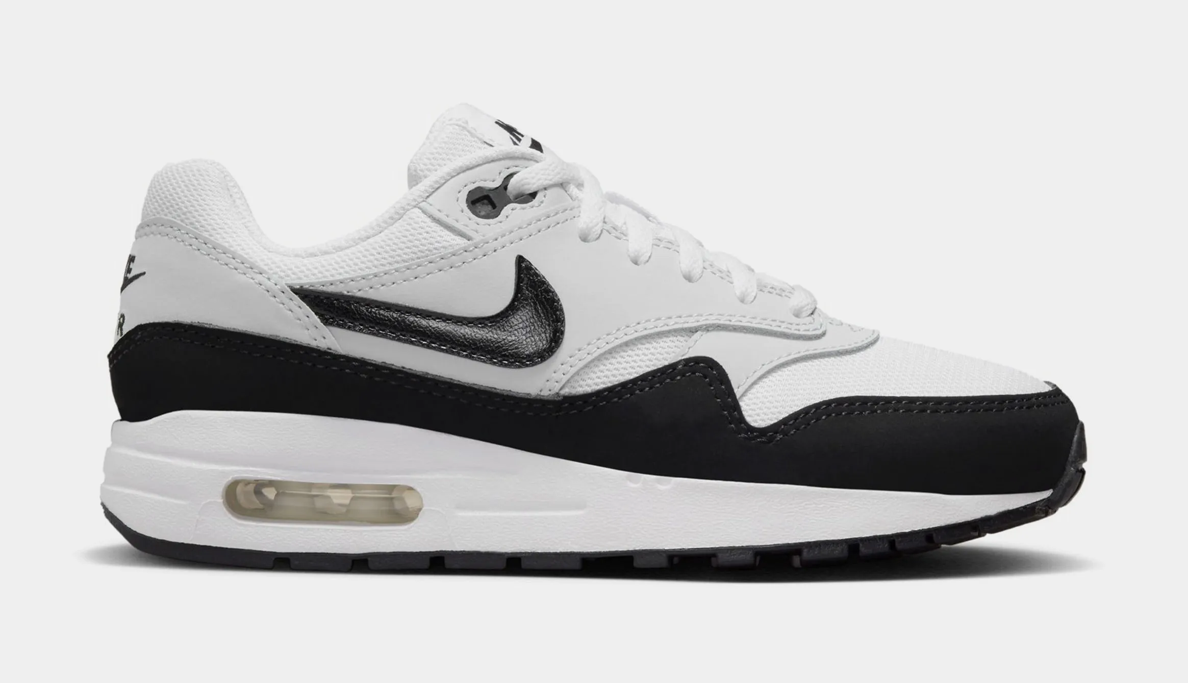 Air Max 1 Grade School Lifestyle Shoes (White/Pure Platinum/Black)