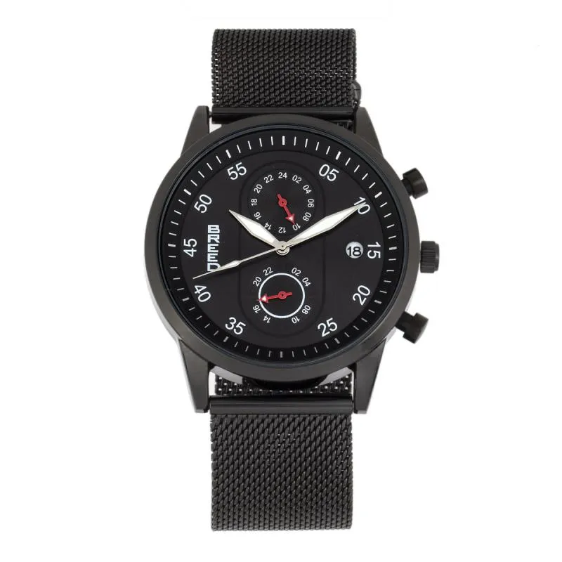 Breed Andreas Mesh-Bracelet Watch w/ Date