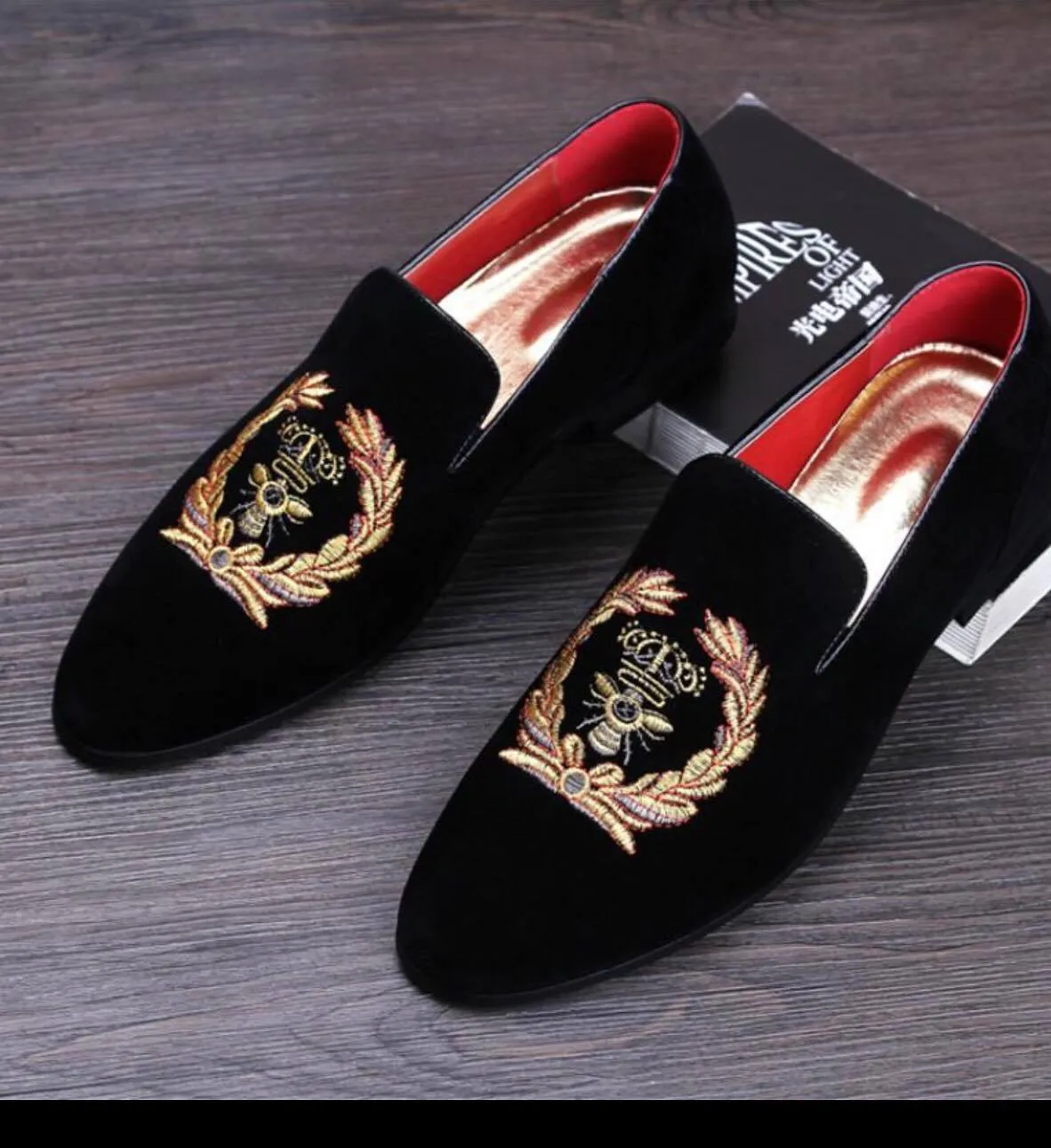 embroidery men's single shoes 2024