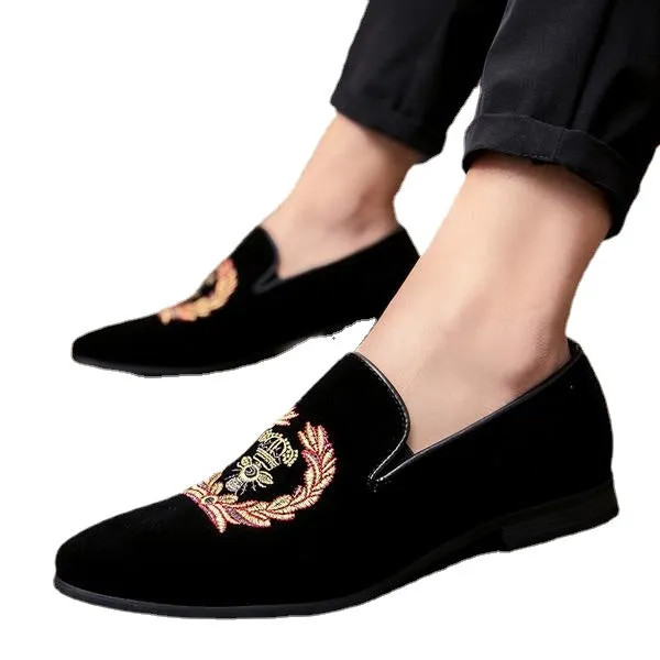 embroidery men's single shoes 2024