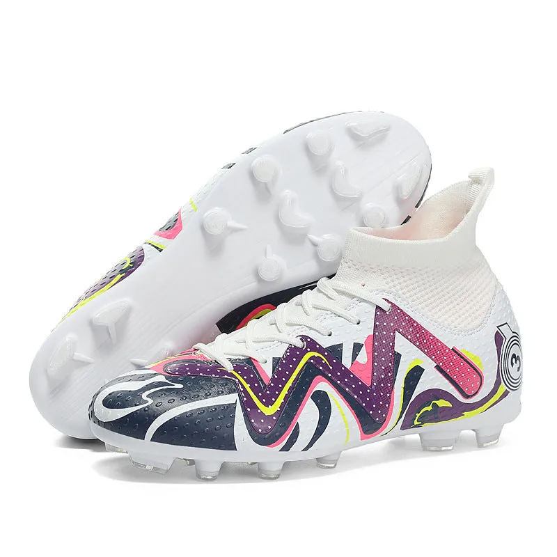 Graffiti High-Top Adult and Kids' Soccer Cleats, Non-Slip