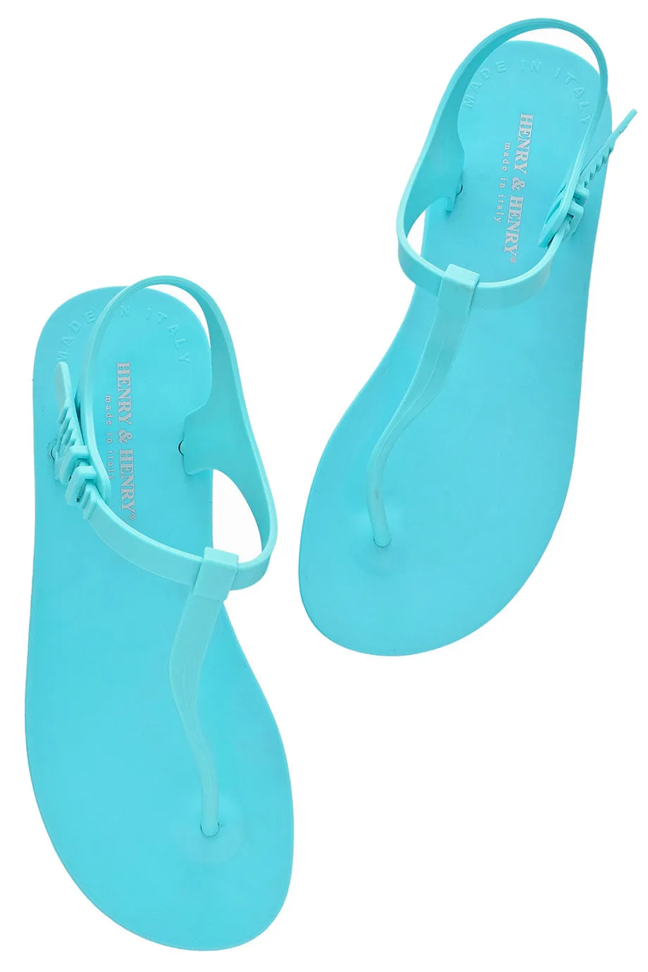 HENRY & HENRY ATHENA Light Blue Rubber Women Sandals