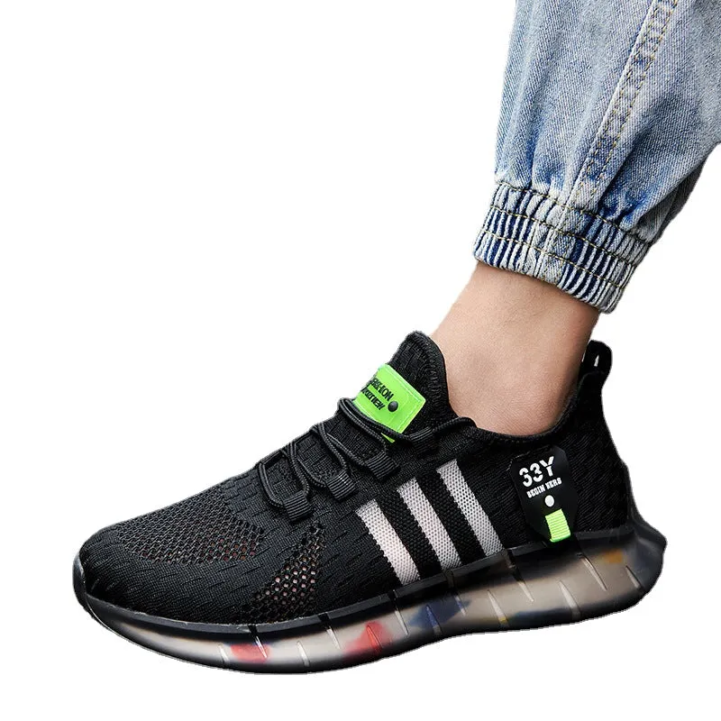 Men's shoes summer 2024 new flying mesh shoes casual running shoes summer breathable mesh sports shoes men's shoes