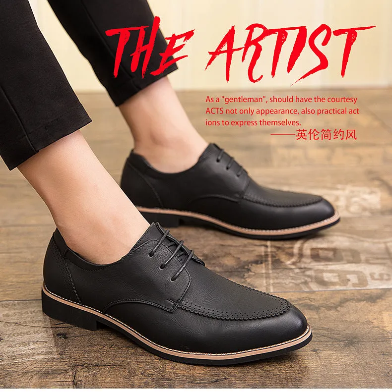 New hair stylist pointed men's shoes shoes men Korean trend British pointed cross-border barber shoes men 2024