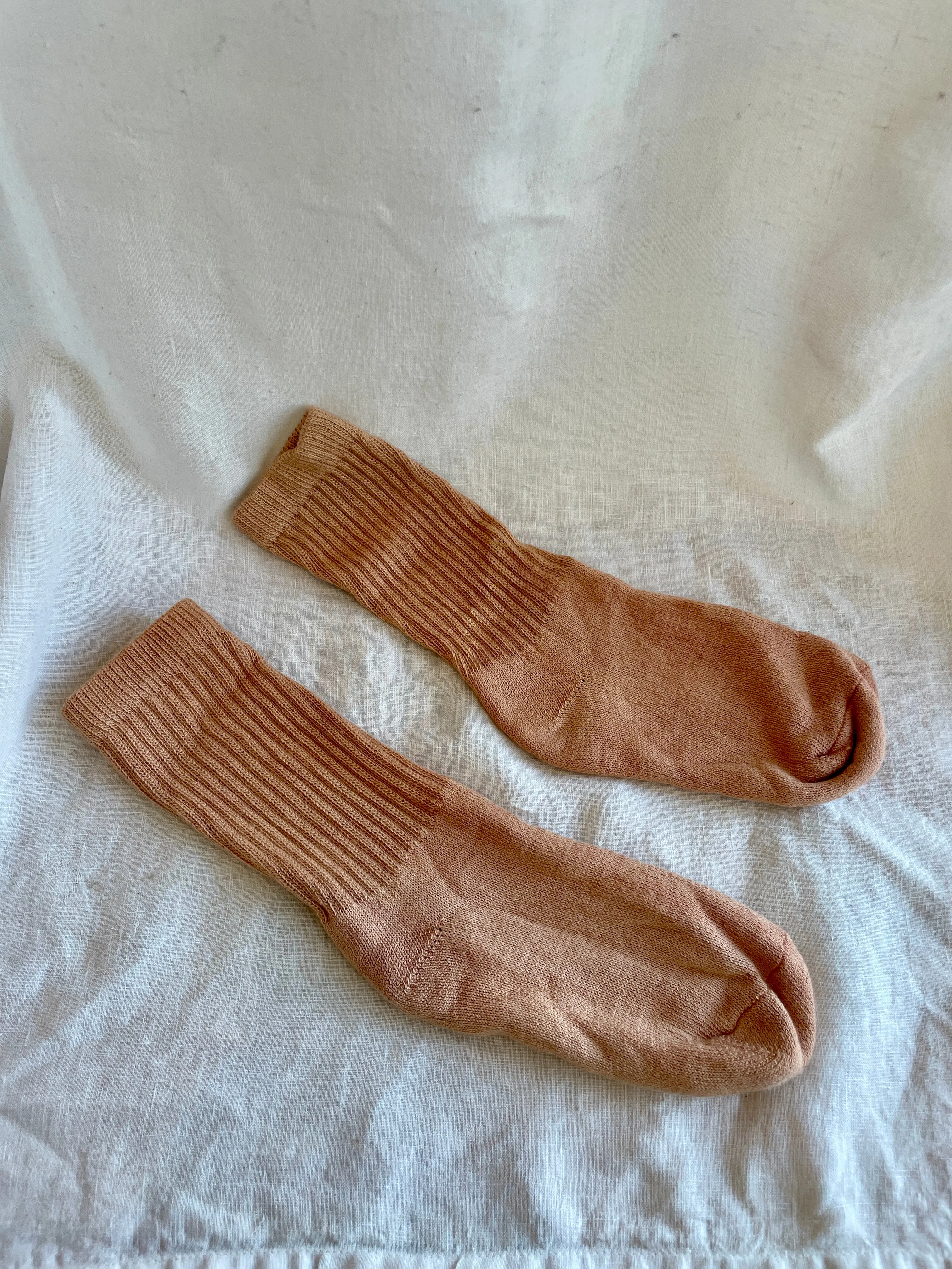 Peach Organic Cotton Plant Dyed Socks