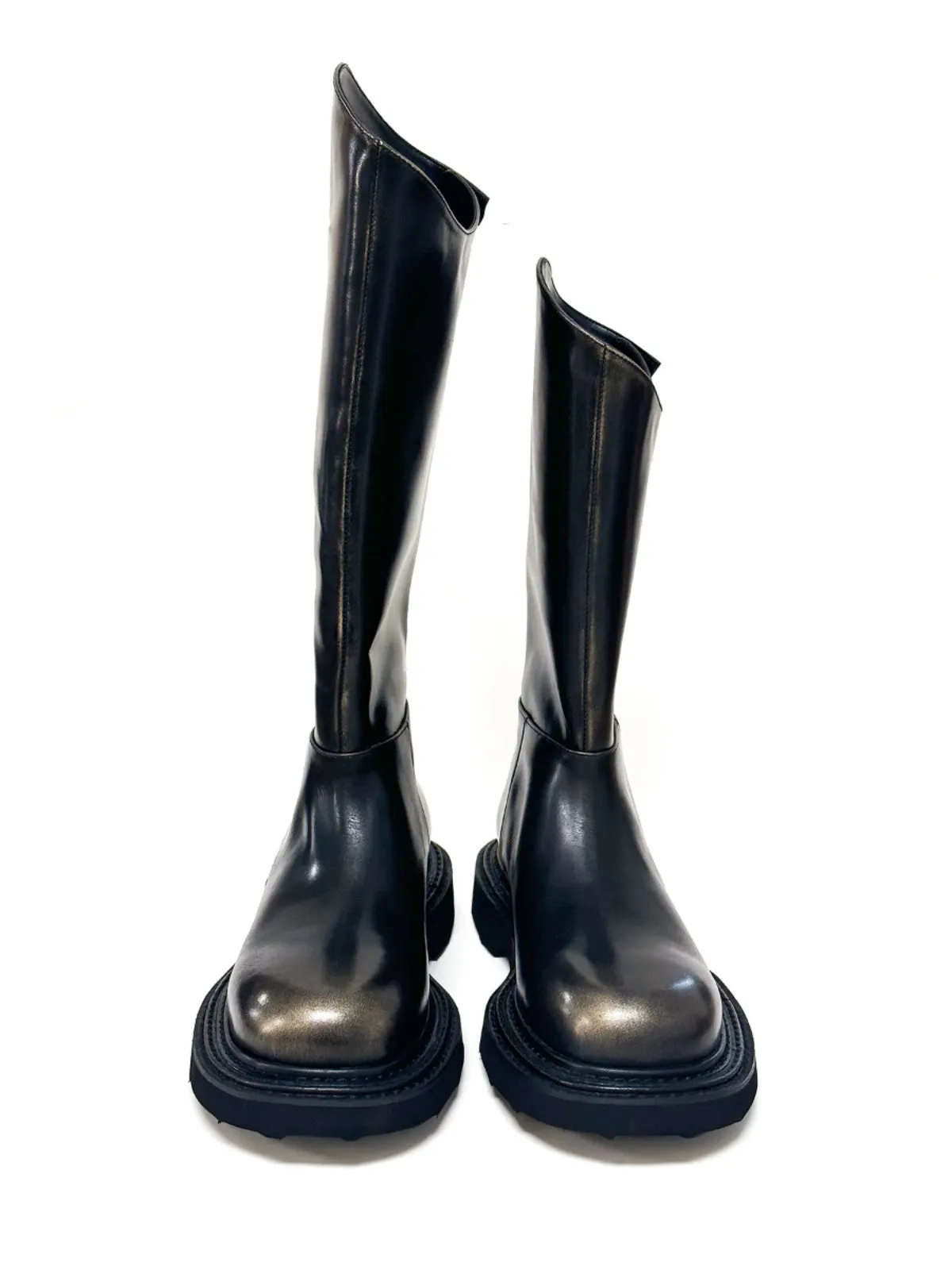 Polished Cowhide Riding Boots【s0000006652】