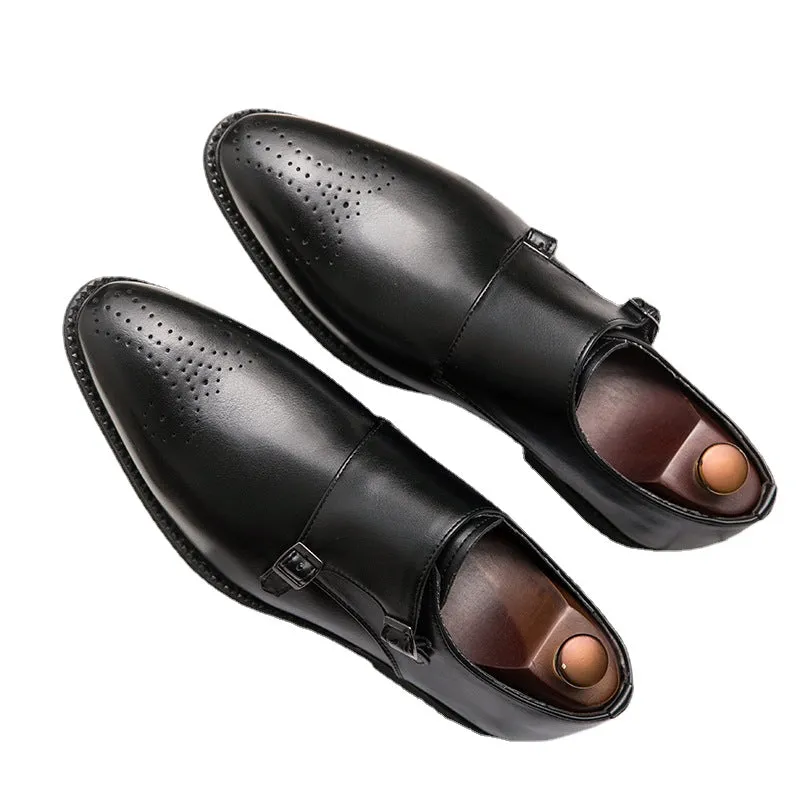 Spring Men's Dress Shoes Men's Korean Business Casual Metal Clasp Men's Shoes