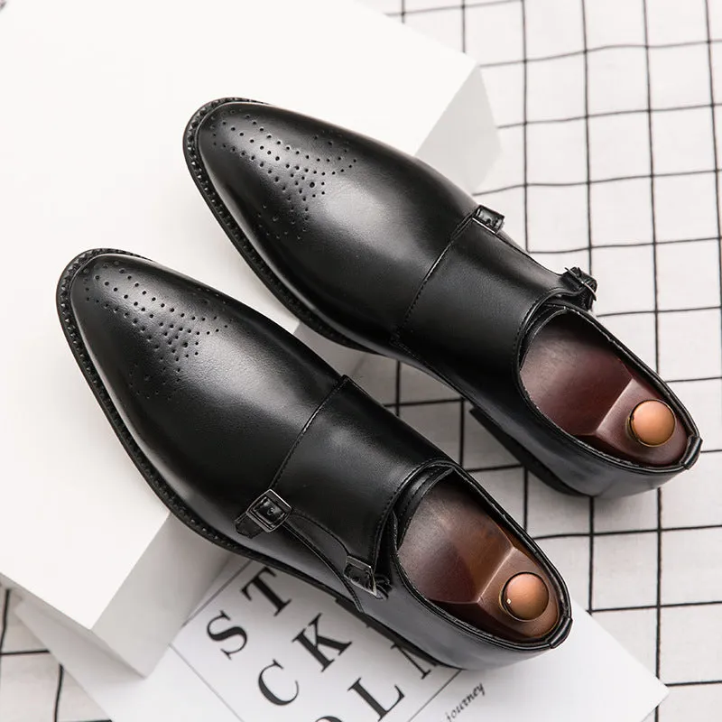 Spring Men's Dress Shoes Men's Korean Business Casual Metal Clasp Men's Shoes