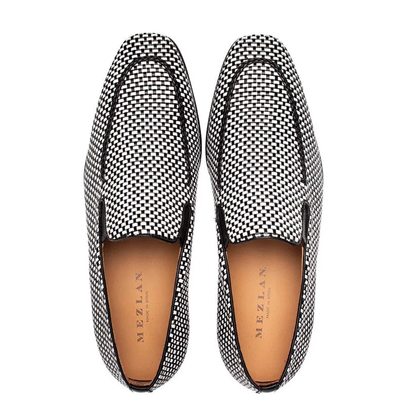 Style: "Almeria" Woven Loafer Black/White