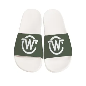 Woodcliff Lake Sandals V1 - White and Green | Customized | Shoe Zero